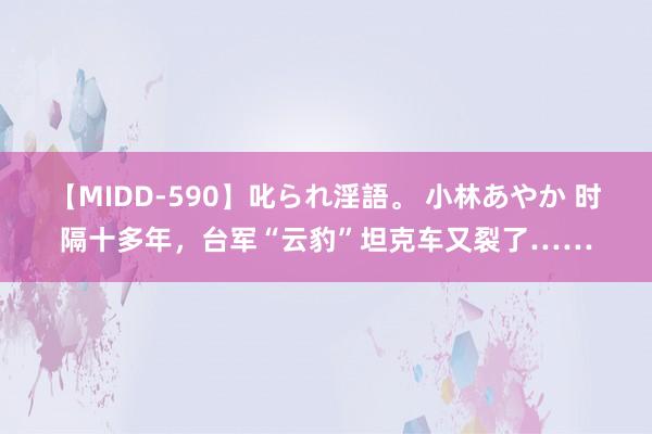 【MIDD-590】叱られ淫語。 小林あやか 时隔十多年，台军“云豹”坦克车又裂了……