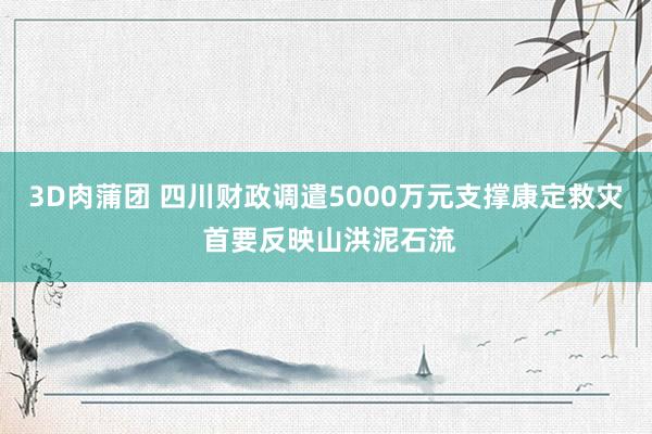 3D肉蒲团 四川财政调遣5000万元支撑康定救灾 首要反映山洪泥石流