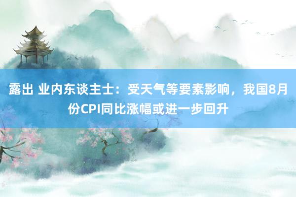 露出 业内东谈主士：受天气等要素影响，我国8月份CPI同比涨幅或进一步回升