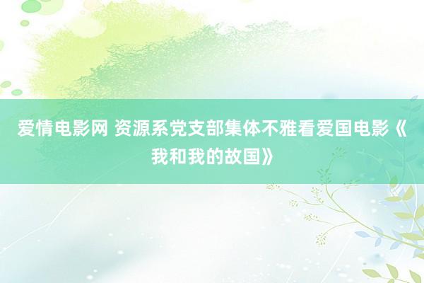 爱情电影网 资源系党支部集体不雅看爱国电影《我和我的故国》