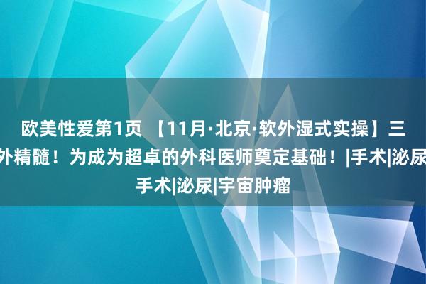 欧美性爱第1页 【11月·北京·软外湿式实操】三天学到软外精髓！为成为超卓的外科医师奠定基础！|手术|泌尿|宇宙肿瘤