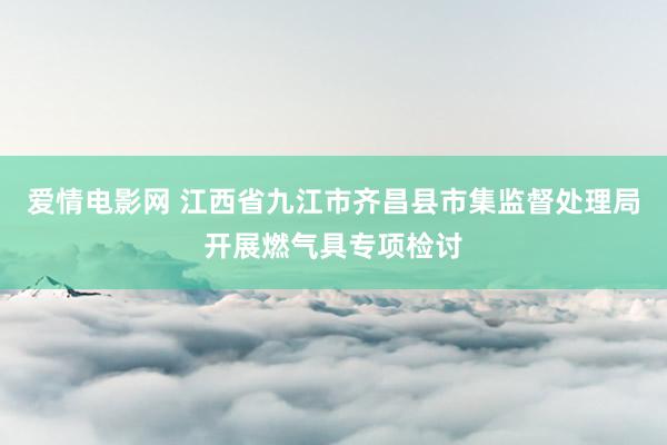 爱情电影网 江西省九江市齐昌县市集监督处理局开展燃气具专项检讨